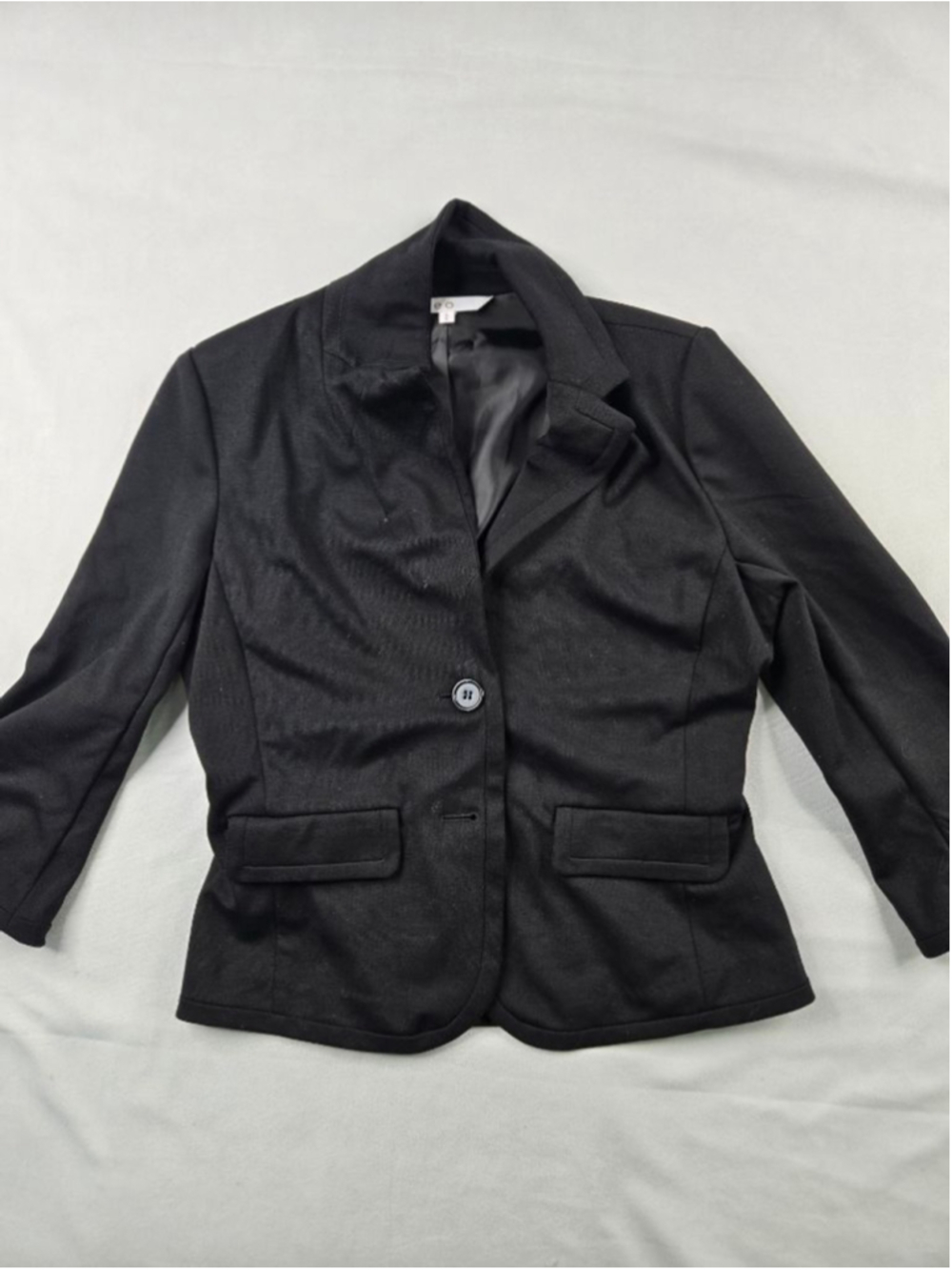Cleo | Woman's Black Blazer | 2 Buttons | Size Medium.